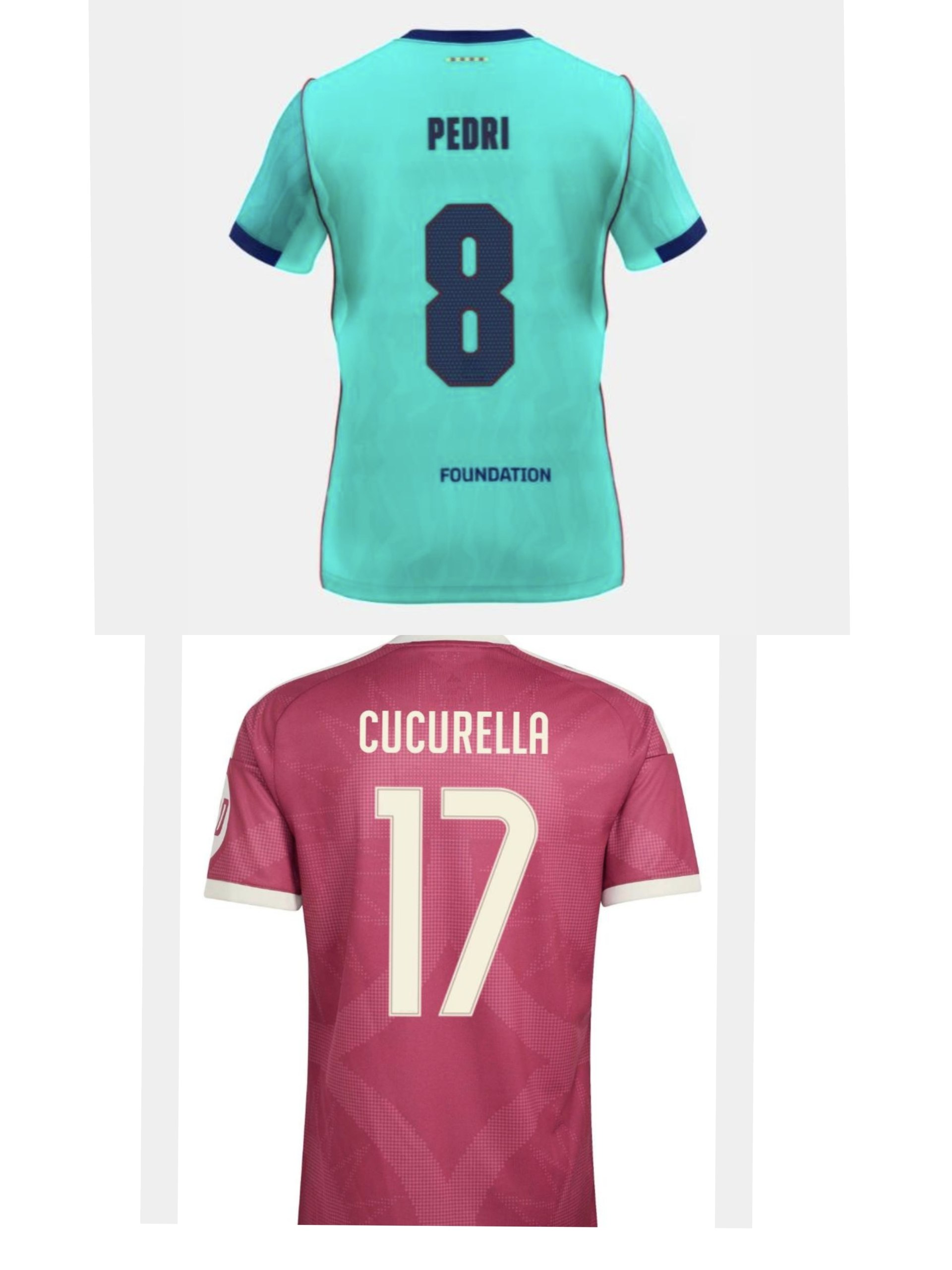 Camiseta Real Madrid y FC Barcelona con jugadores ✨