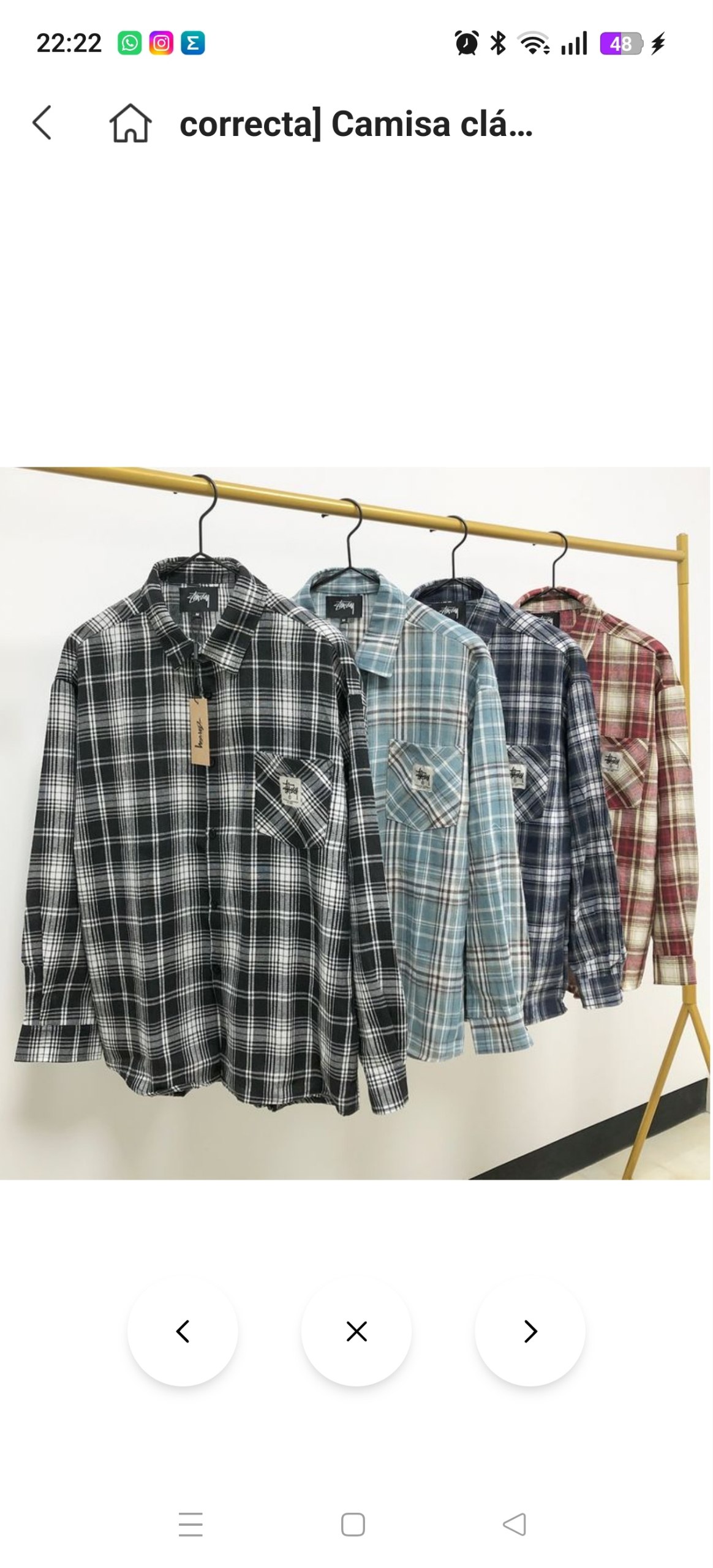 Camisa cuadros Stussy ✨