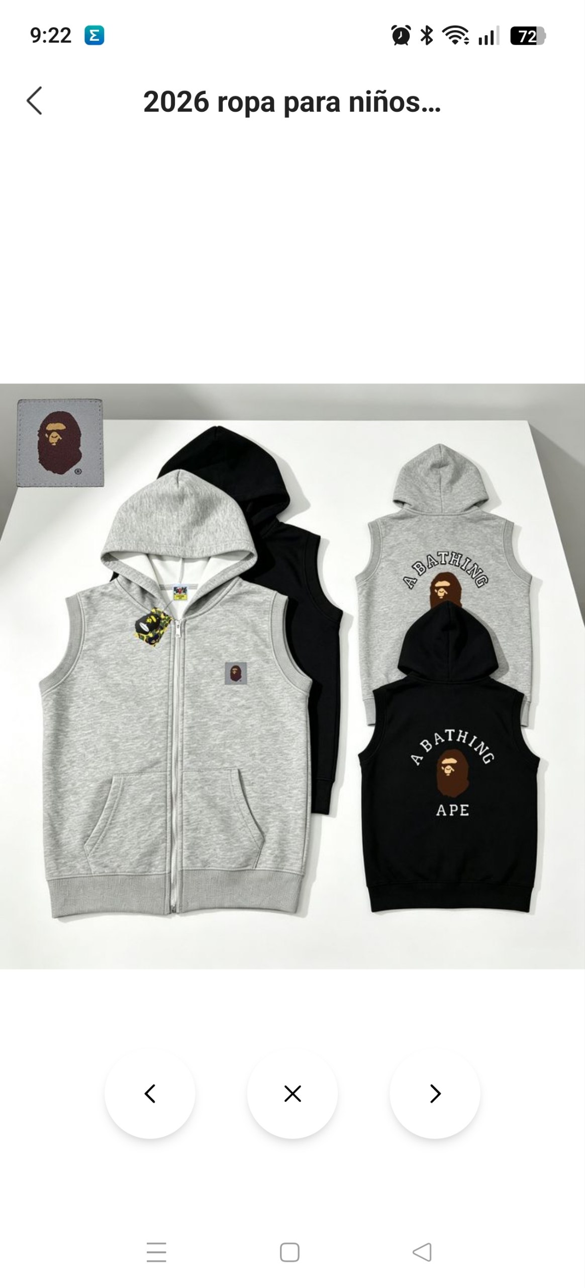 Chaleco estilo sudadera niños Bape 12.97€‼ ✨