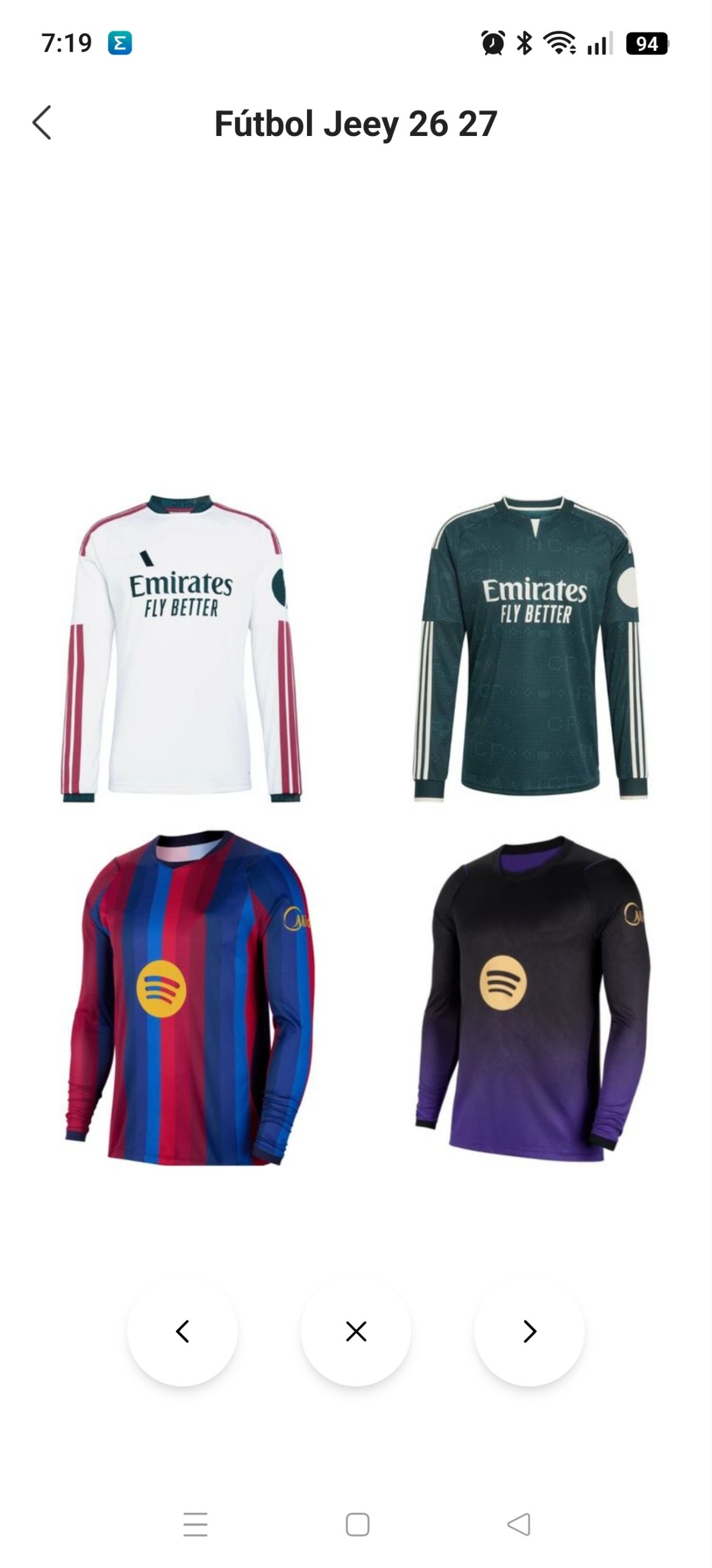 Camisetas fútbol manga larga Real Madrid y FC Barcelona 14.28€‼ ✨