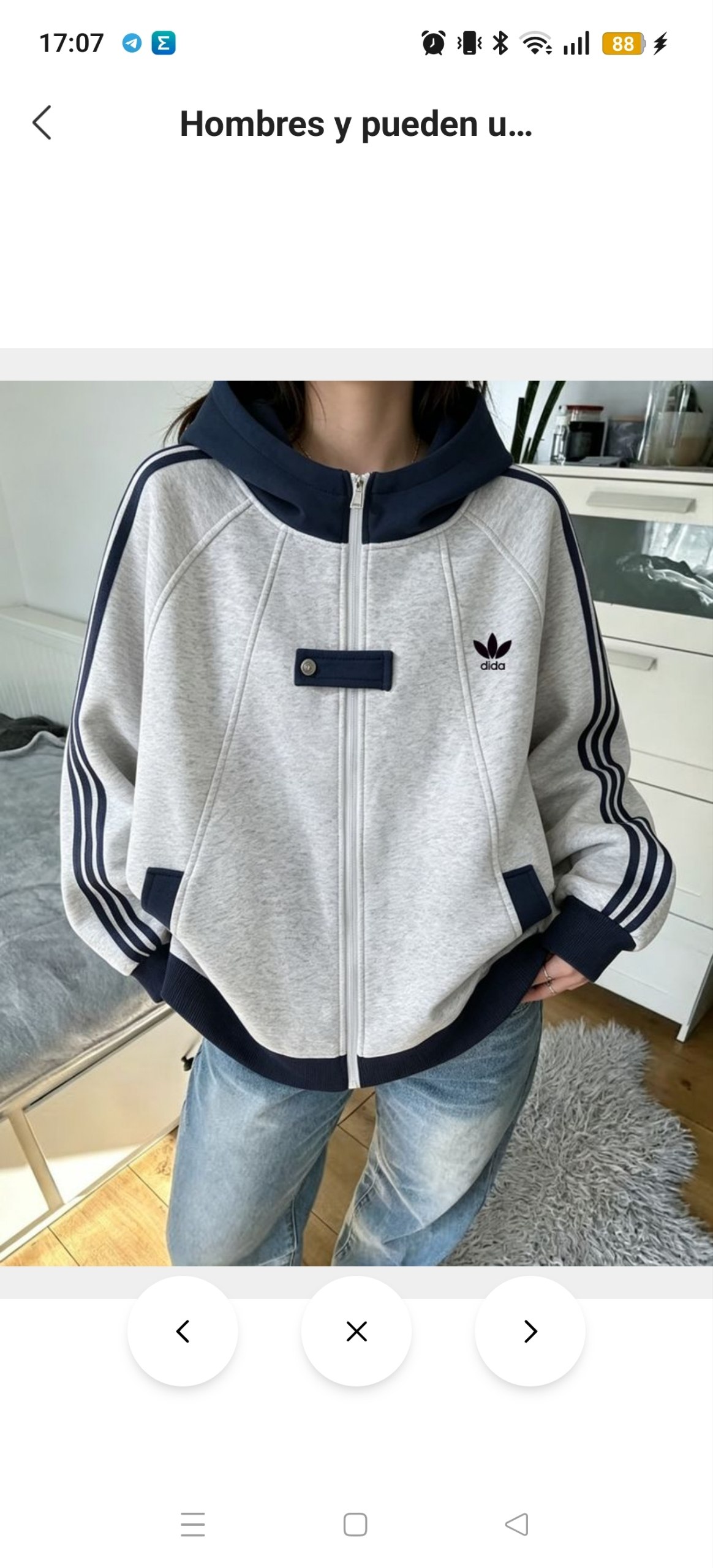 Sudadera zip Adidas 42.09€‼ ✨