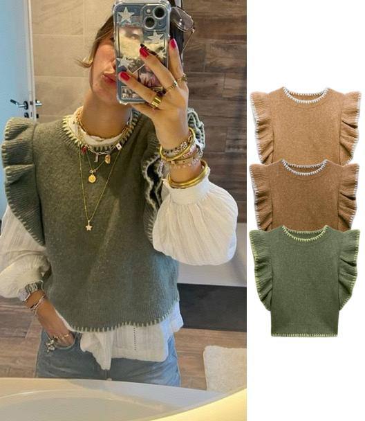 🎀 Jersey chaleco con volantes ZARA👇 ✨