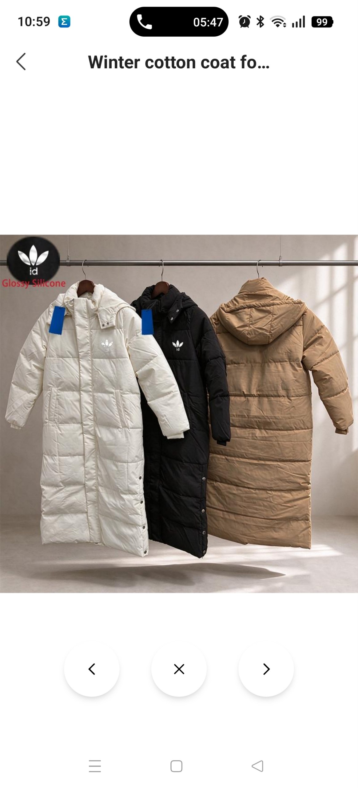 Abrigo largo Adidas 34.93€‼ ✨