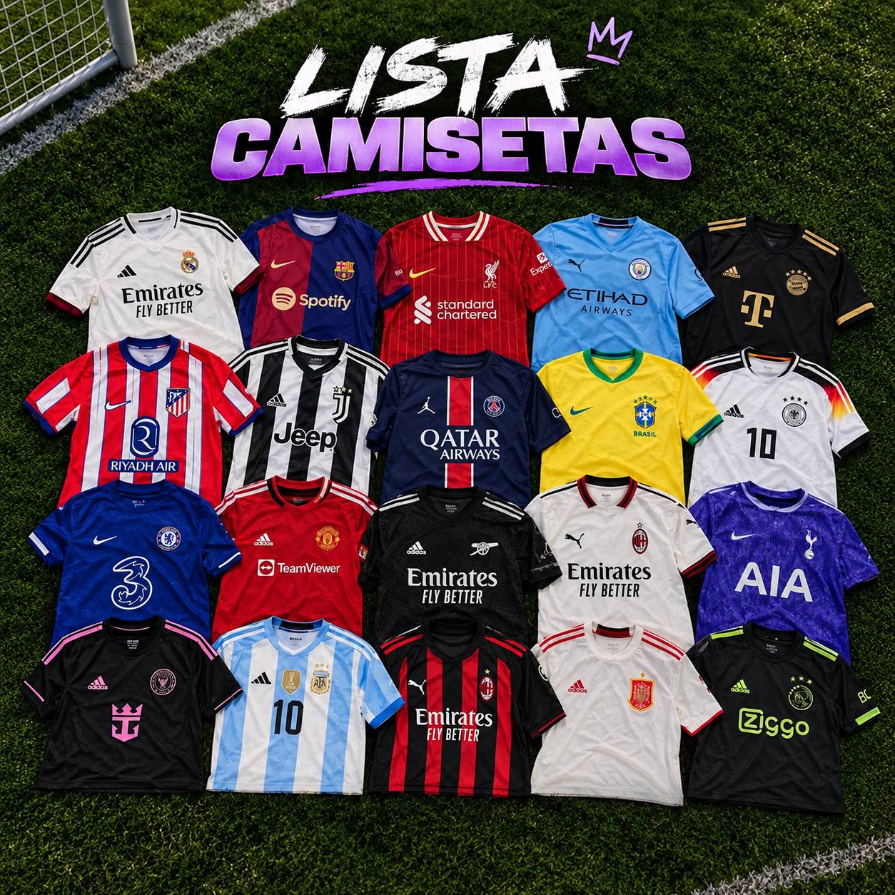 LISTA CAMISETAS DE FÚTBOL ✨
