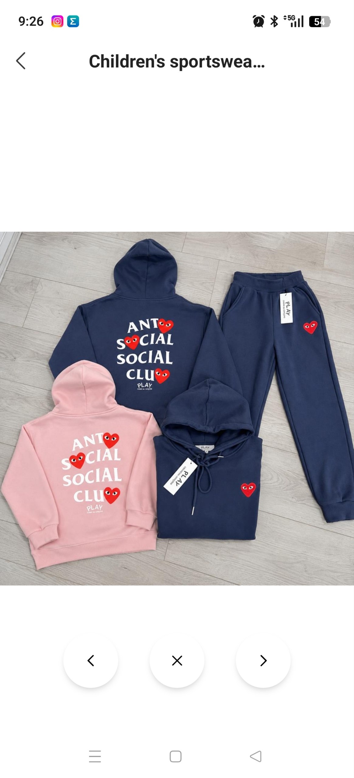 Chándal niños Comme des Garcons x Anti Social Club 30.19€‼ ✨