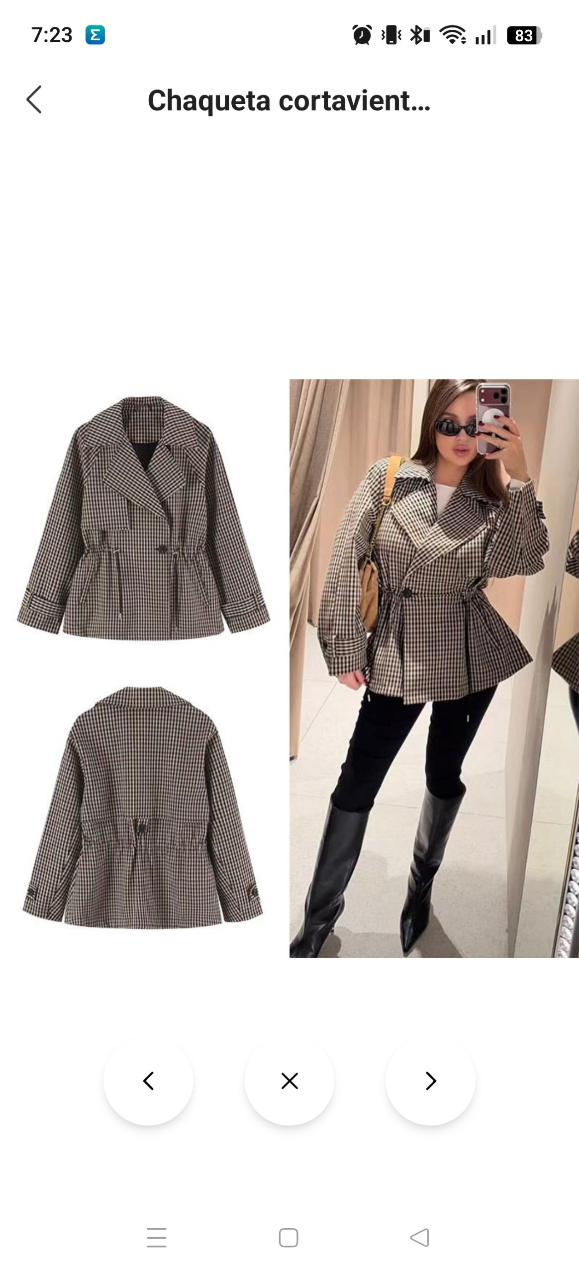 Chaqueta cuadros Zara ✨