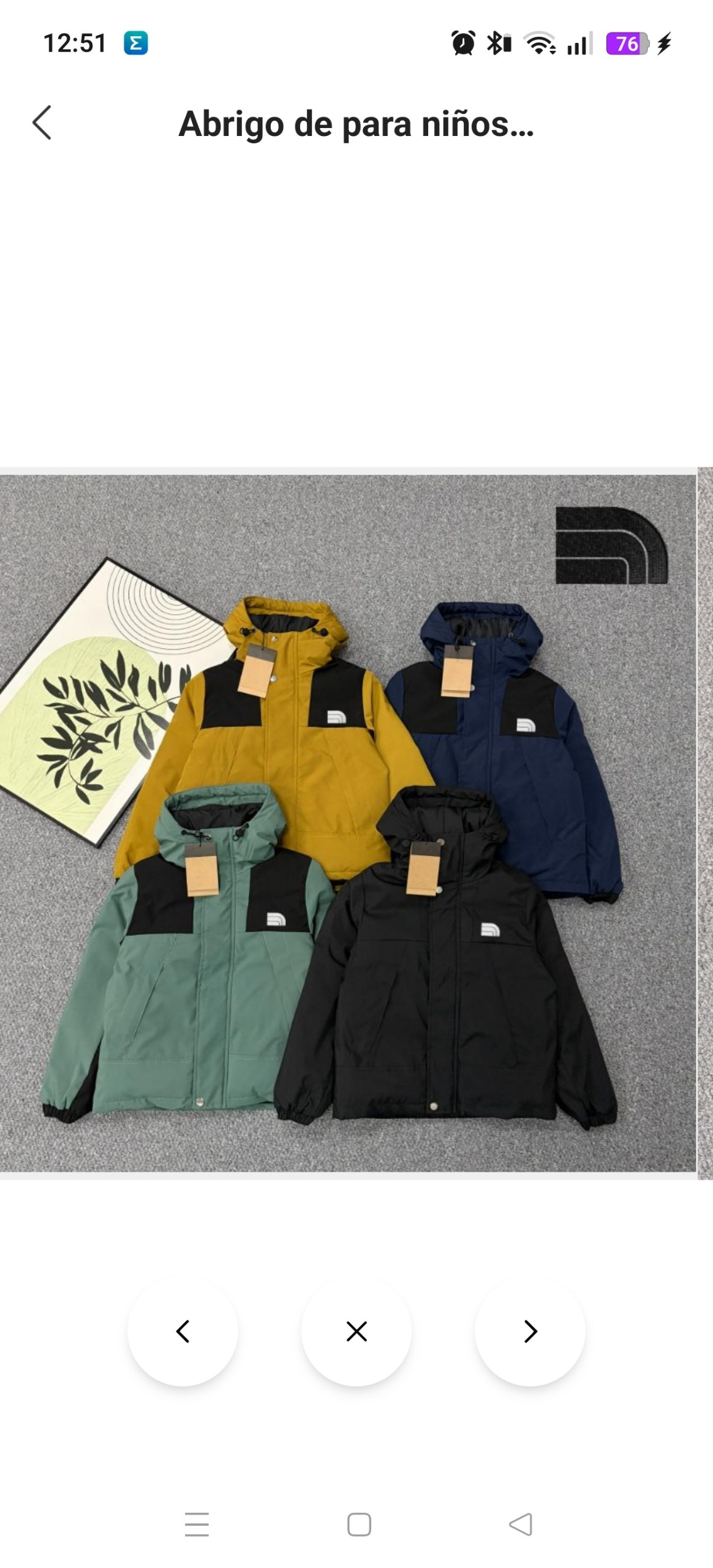 Abrigo niños The North Face 32.60€‼ ✨