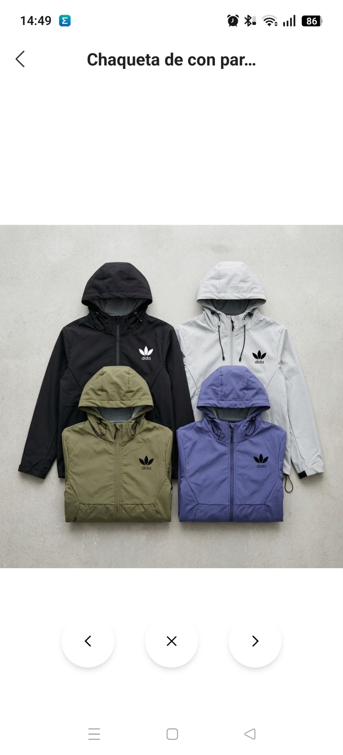 Chaqueta cortavientos Adidas 25.68€‼ ✨
