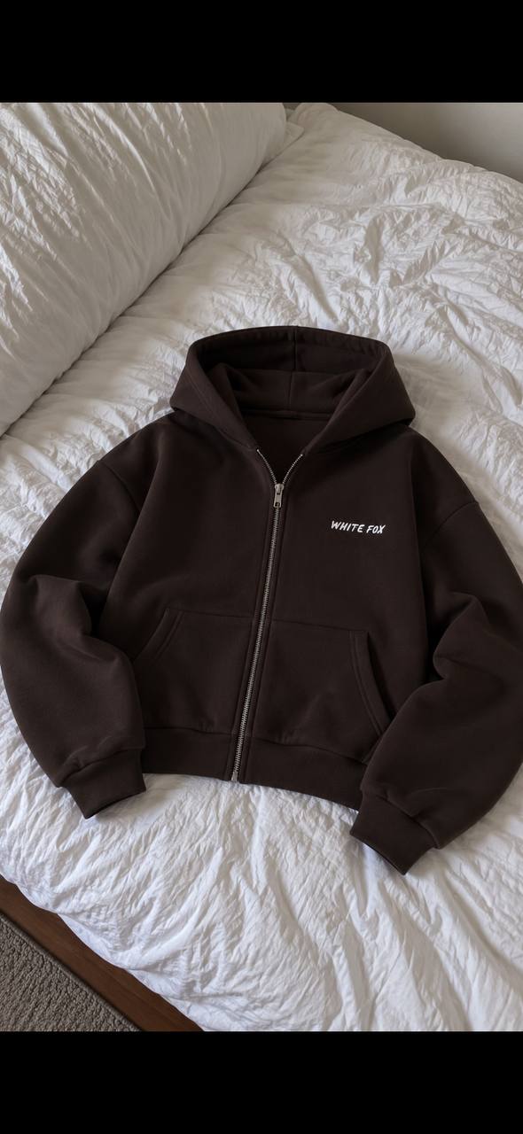 sudadera zip white fox 🤎 ✨